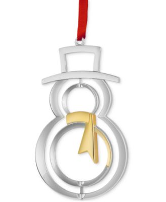 Nambé - Silver- and Gold-Plate Snowman Holiday Ornament