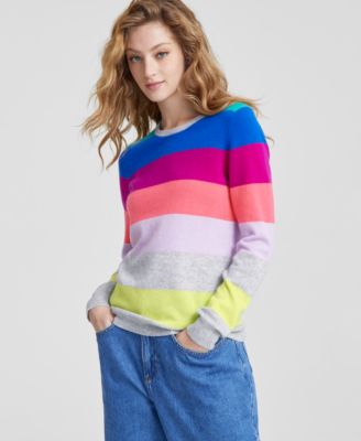 Charter Club - Women's Striped Crewneck Sweater