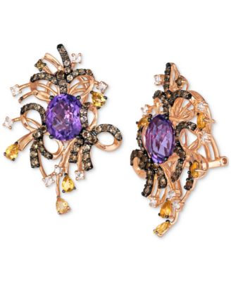 Le Vian - Multi-Gemstone Abstract Cluster Statement Earrings (10-1/3 ct. t.w.) in 14k Rose Gold