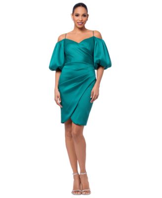 Betsy & Adam - Women's Balloon-Sleeve Off-The-Shoulder Dress