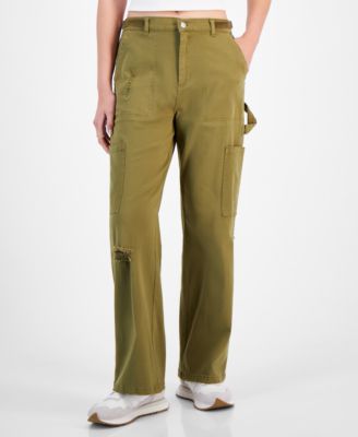 Ultra Flirt - Juniors' High-Rise Washed Cargo Pants