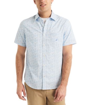 Nautica - Men's Classic-Fit Stretch Boat-Print Button-Down Shirt
