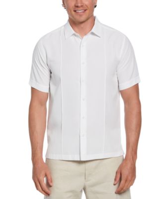 Cubavera - Men's Textured One-Tuck Panel Short Sleeve Button-Down Shirt