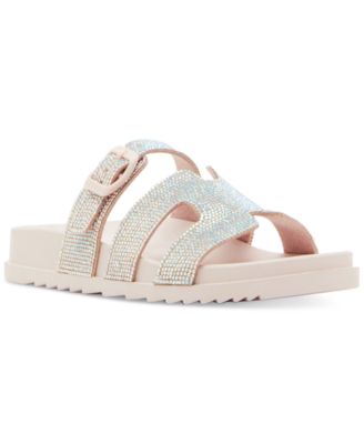 Madden Girl - Women's Darling-R Embellished Footbed Slide Sandals