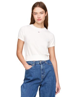 Tommy Jeans - Women's Cropped Short-Sleeve Sweater