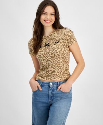 Rebellious One - Juniors' Bow-Front Side-Ruched Tee