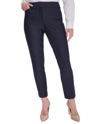Tommy Hilfiger - Women's Pinstripe Mid-Rise Ankle-Length Pants