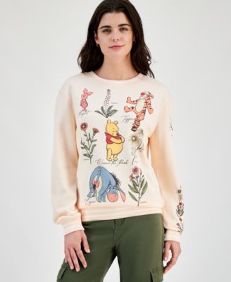 Disney - Juniors' Pooh and Friends Flower Crewneck Sweater