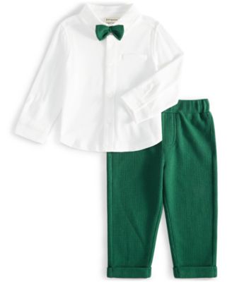 First Impressions - Baby Boys Waffle Shirt & Pants Set