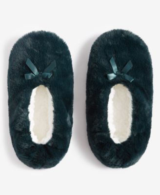 Charter Club - Women's Faux-Fur Ped Slipper Socks