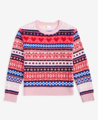Epic Threads - Big & Little Girls Fair Isle Stripes Pullover Sweater