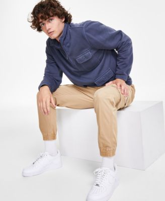 Sun + Stone - Men's French Terry Quarter-Zip Three-Pocket Sweatshirt