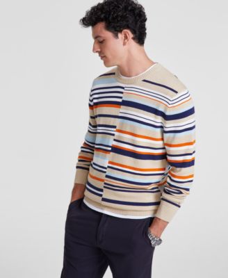 Club Room - Men's Mixed Stripe V-Neck Sweater