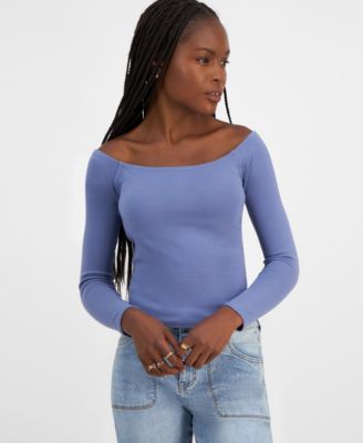 Madden Girl - Juniors' Ballet-Neck Long-Sleeve Top