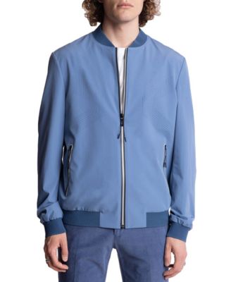 Paisley & Gray - Men's Slim Fit Perforated Zip-Front Bomber Jacket