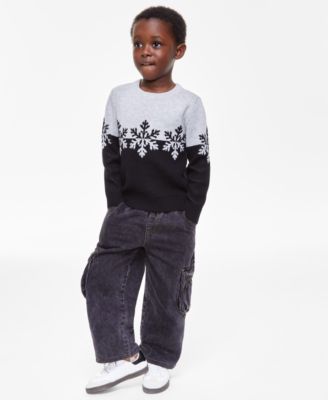 Holiday Lane - Toddler Boys  Snowflake Crewneck Sweater