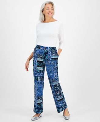 JM Collection - Petite Patchwork Dressing Pants