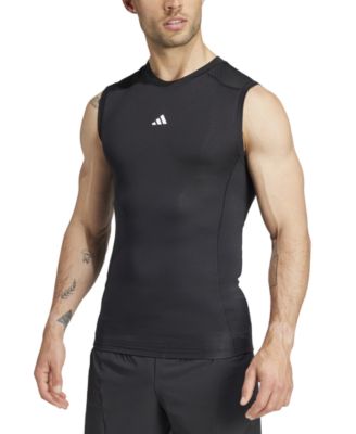 adidas - Men's Fitted Crewneck Tech-Fit Sleeveless Compression T-Shirt