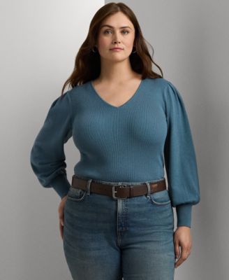 Lauren Ralph Lauren - Plus Size Blouson-Sleeve Sweater