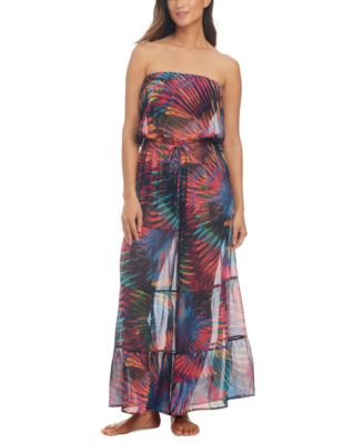 Bleu by Rod Beattie - Women's Printed Tiered Cover-Up Jumpsuit