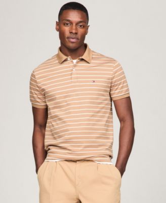 Tommy Hilfiger - Men's Regular-Fit Striped Liquid Cotton Polo Shirt