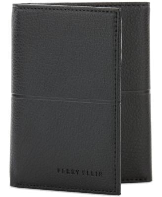 Perry Ellis Portfolio - Men's Slim Faux-Leather Trifold Wallet