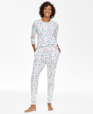 Holiday Lane - Women's 2-Pc. Star Toss Cotton Pajamas Set