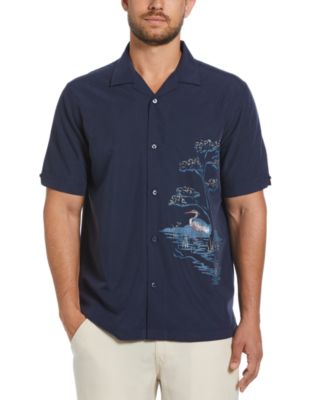 Cubavera - Men's Short Sleeve Button-Front Scenic Print Camp Shirt