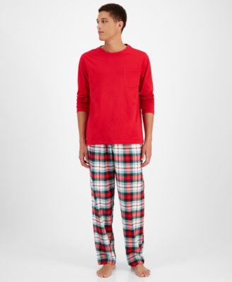 Holiday Lane - Men's 2-Pc. Winterton Cotton Plaid Mix It Pajamas Set