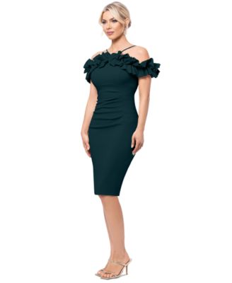 XSCAPE - Women's Ruffled Off-The-Shoulder Sheath Dress