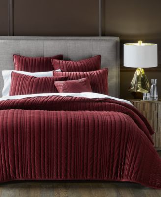 Hotel Collection - Channeled Velvet 3-Pc. Coverlet Set, King