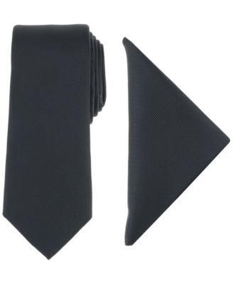 Alfani - Men's Modern Textured Tie & Pocket Square Set