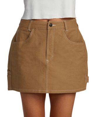 RVCA - Juniors' Spring Shift 5-Pocket Cotton Mini Skirt