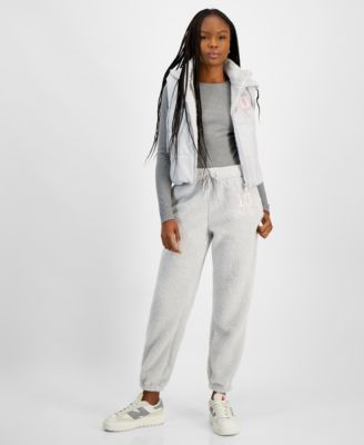 Madden Girl - Juniors' Sherpa Fleece Jogger Pants