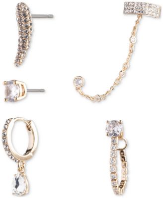 Emily in Paris - Gold-Tone 5-Pc. Set Pav&eacute; Crystal & Cubic Zirconia XX Earrings