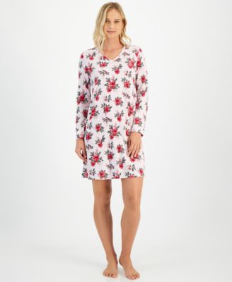 Charter Club - Women's Printed Long-Sleeve Sleepshirt