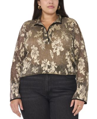 Vince Camuto - Plus Size Floral Metallic Tunic Top