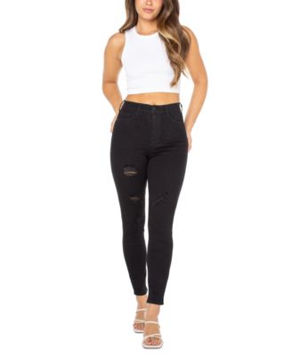 Celebrity Pink - Juniors' High-Rise Distressed Skinny Jeans