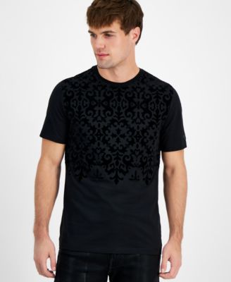 GUESS - Men's Flocked Short Sleeve Crewneck T-Shirt