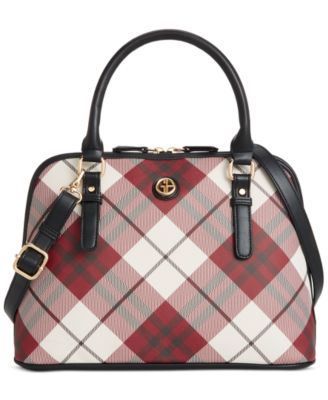 Giani Bernini - Plaid Saffiano Medium Dome Satchel
