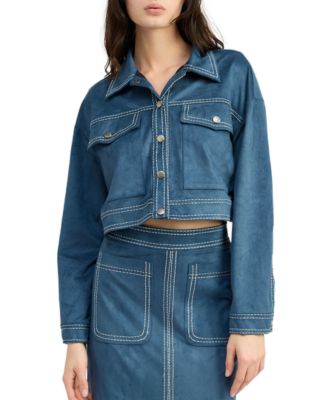 En Saison - Women's Robin Faux-Suede Boxy Shacket
