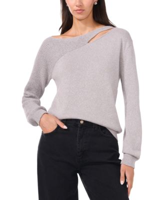 Vince Camuto - Women's Metallic Asymmetric Cutout Sweater