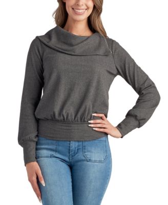 BCX - Juniors' Sueded Mini-Rib Long-Sleeve Sweater