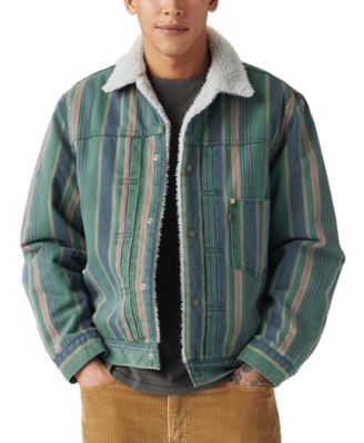 Levi's - Men's Relaxed Fit Striped Fleece-Lined Trucker Jacket
