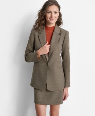 DKNY - Women's Metallic-Threaded Single-Button Blazer