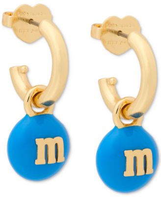kate spade new york - Gold-Tone M&M Charm Huggie Hoop Earrings