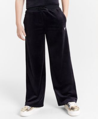 GUESS - Big Girls Rhinestone-Embellished Velour Pants