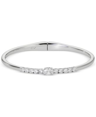 Eliot Danori - Silver-Tone Cubic Zirconia Hinge Bracelet, Created for Macy's