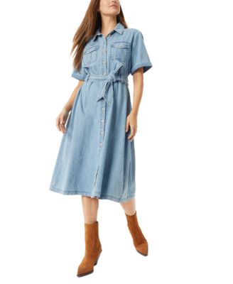 Sam Edelman - Women's Jaslynn Chambray Safari Midi Dress