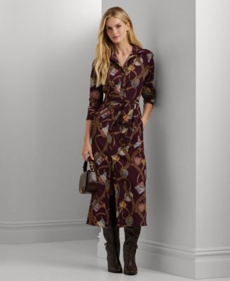 Lauren Ralph Lauren - Women's Belting-Print Crepe Shirtdress
